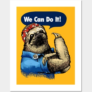 We Can Do It Sloth Posters and Art